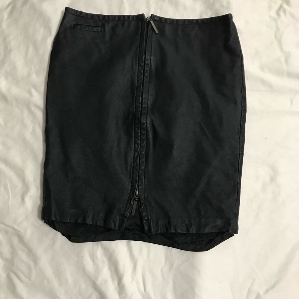 Express Vintage 100% Leather Pencil Skirt Size 5/6 EUC